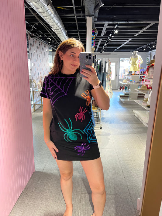 Halloween Spiderweb Tshirt Dress