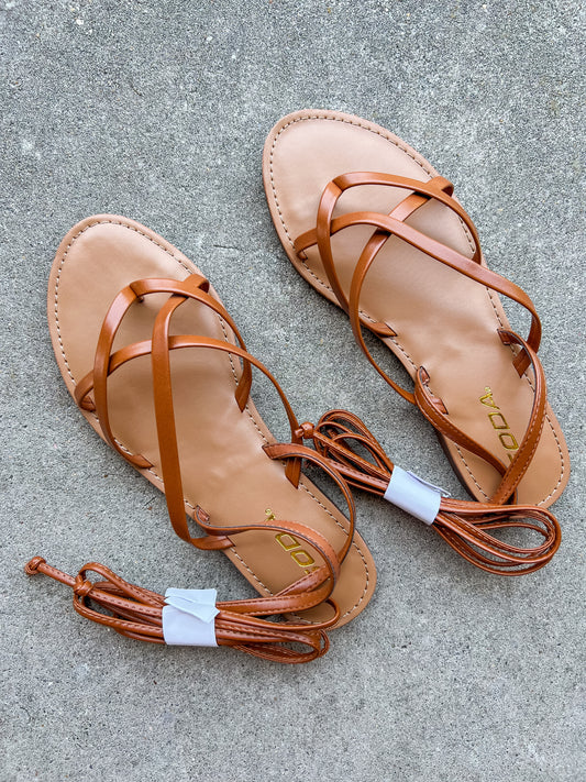 Brown Wrap Sandals